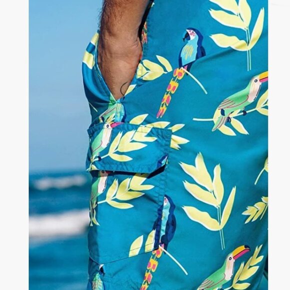 Swimming Trunks w/ Comfortable Mesh Lining Board Shorts with Pockets, SM - Picture 3 of 6